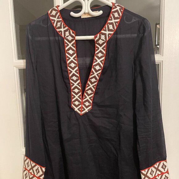 Tory Burch Tunic Top - Embroidered collar and sleeves - Picture 1 of 2